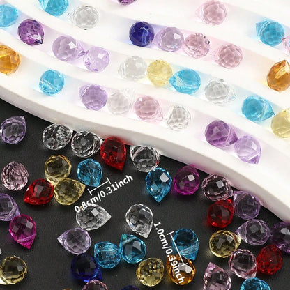 40/80/200pcs 8x10mm Multi-Faceted Transparent Glass Beads
