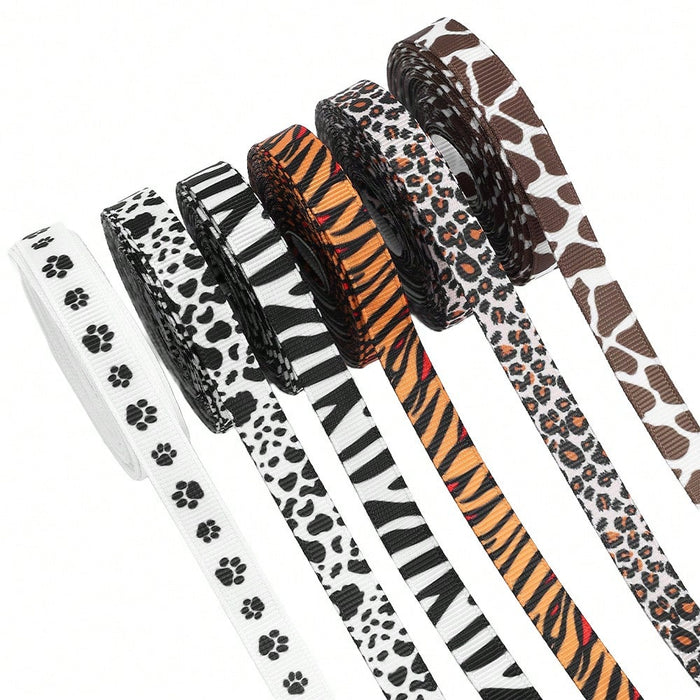 1 cm Fashion Animal Print Fabric Ribbon