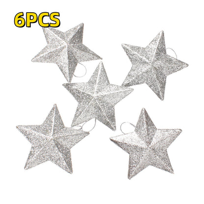 6-Piece Random Shiny Christmas Star Decorations