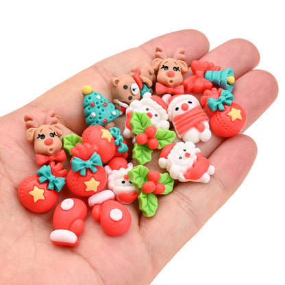 20pcs Christmas Series Resin Patch Beads