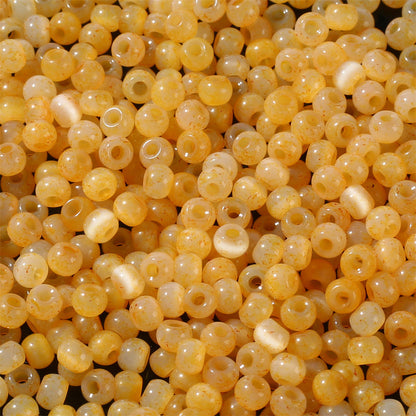 2000PCS 4mm Cat's Eye Round Glass Seed Beads