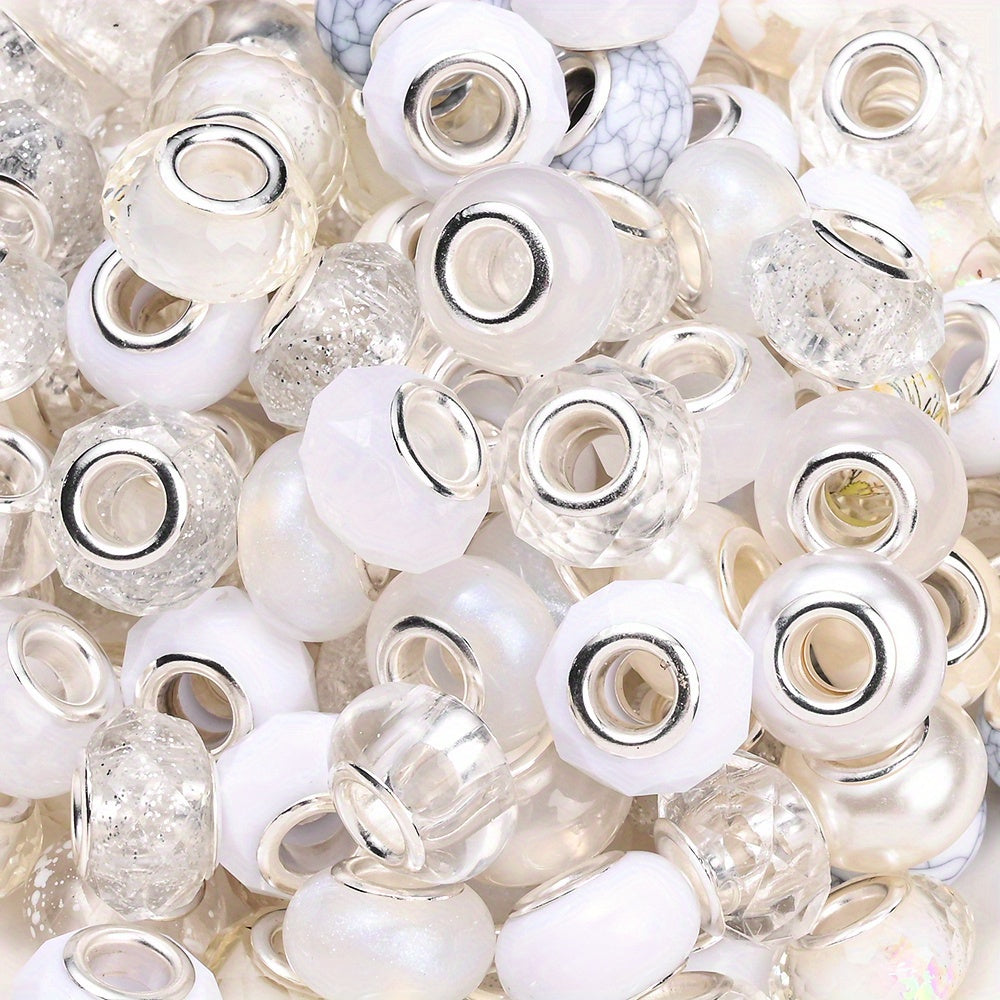 Cracked Imitation Ceramic Acrylic Spacer Beads