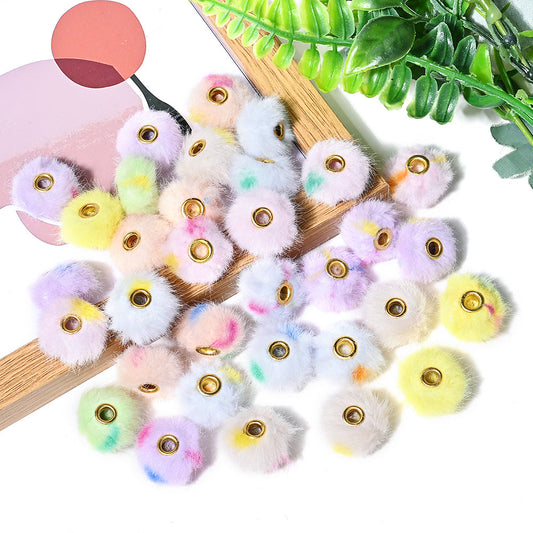 Colorful Plush Large Hole Spacer Beads