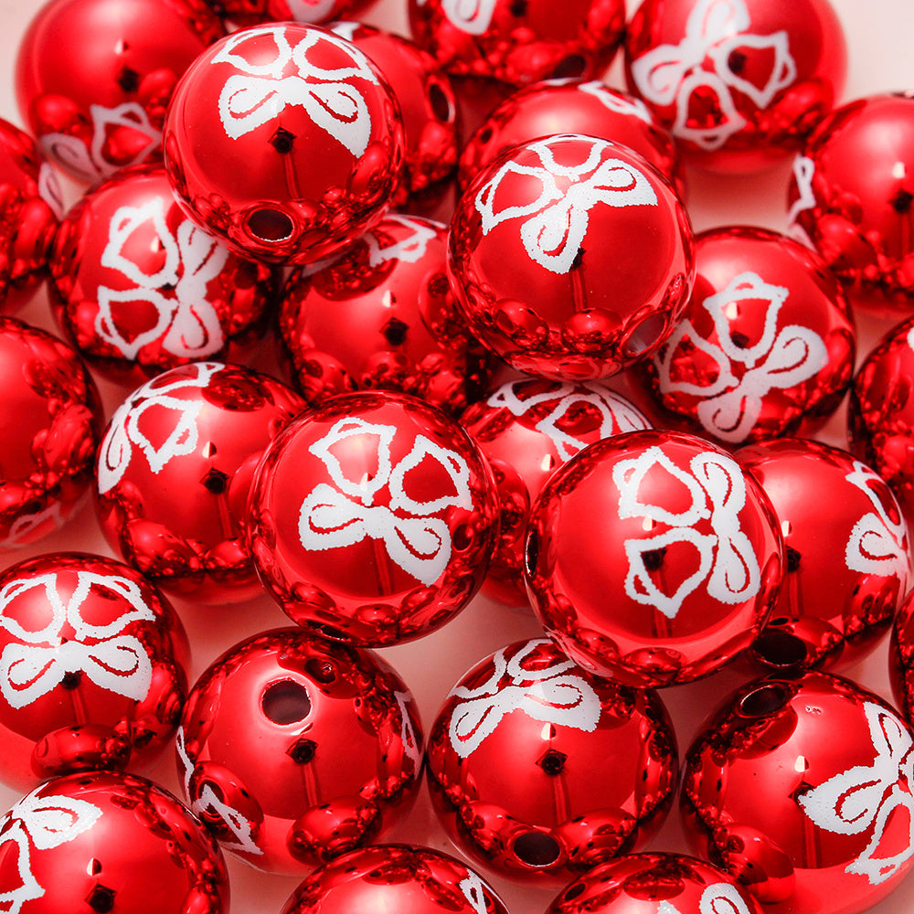 Patterned Round Acrylic Beads