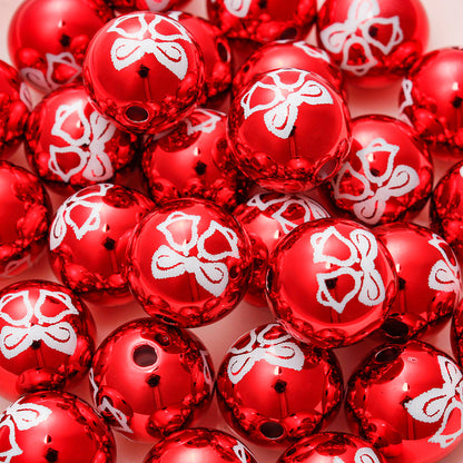Patterned Round Acrylic Beads