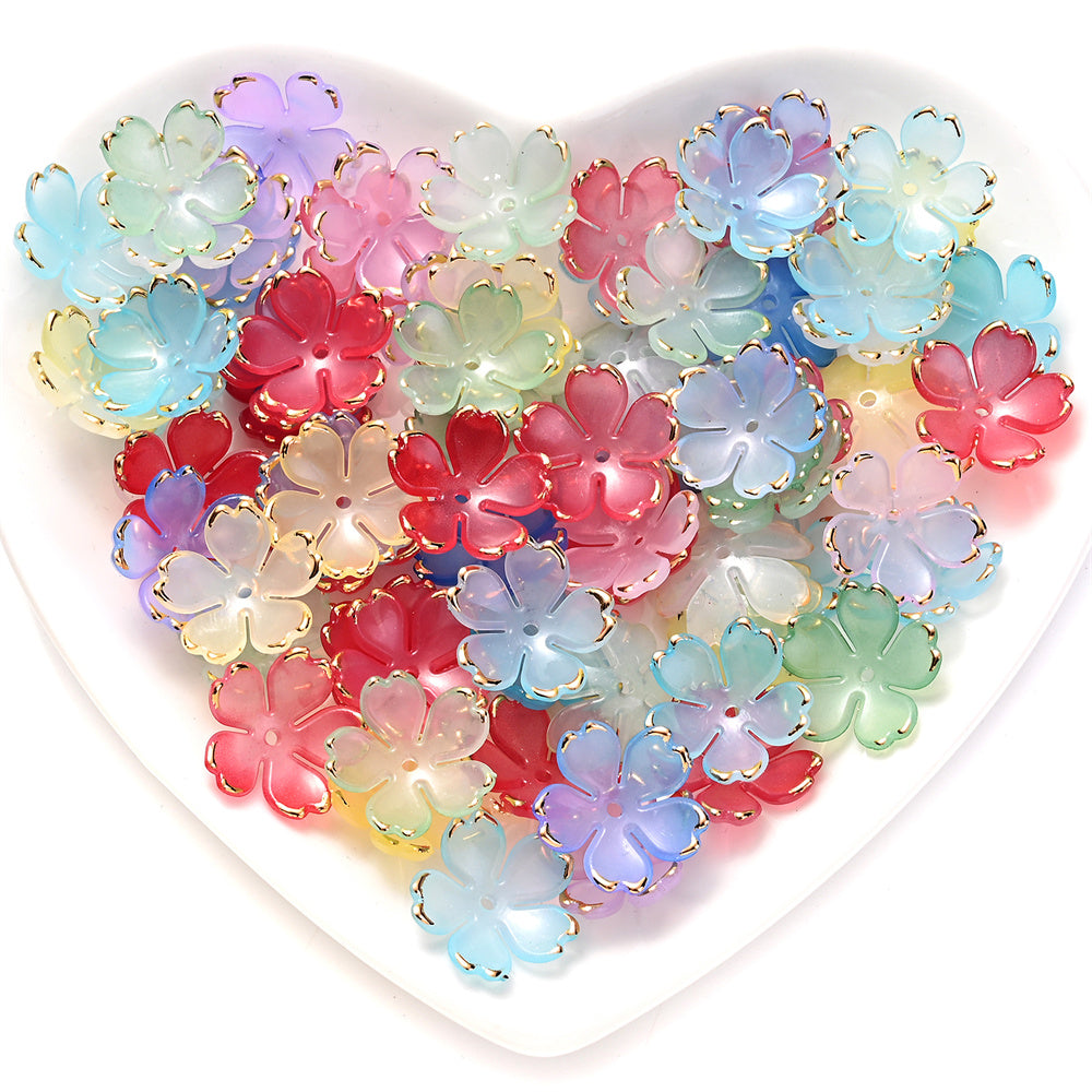 200pcs 18x19mm Acrylic Flower Beads