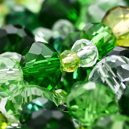 Faceted Green Glass Beads