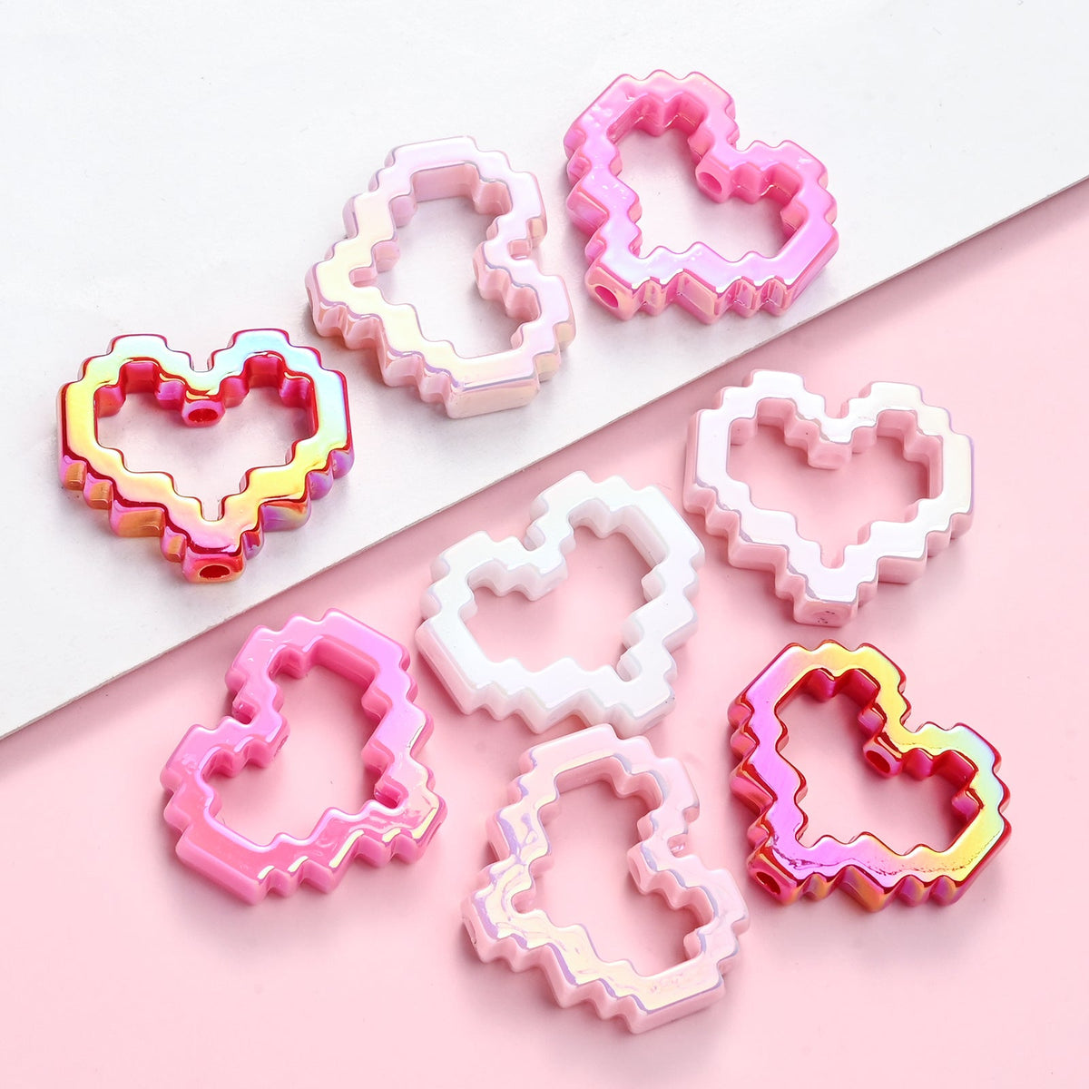Valentine’s Day Hollow Heart Beads