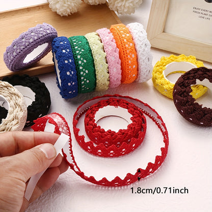 1 Roll 1.8cm Embroidered Lace Trim Ribbon