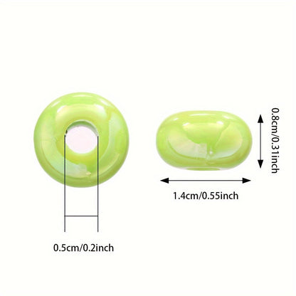 20PCS 8×14mm Colorful Flat Round Acrylic Spacer Beads