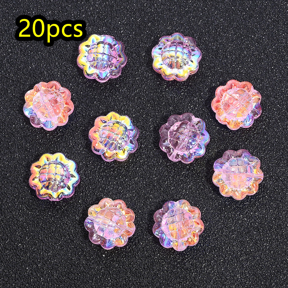 AB Iridescent Sunflower Glass Beads