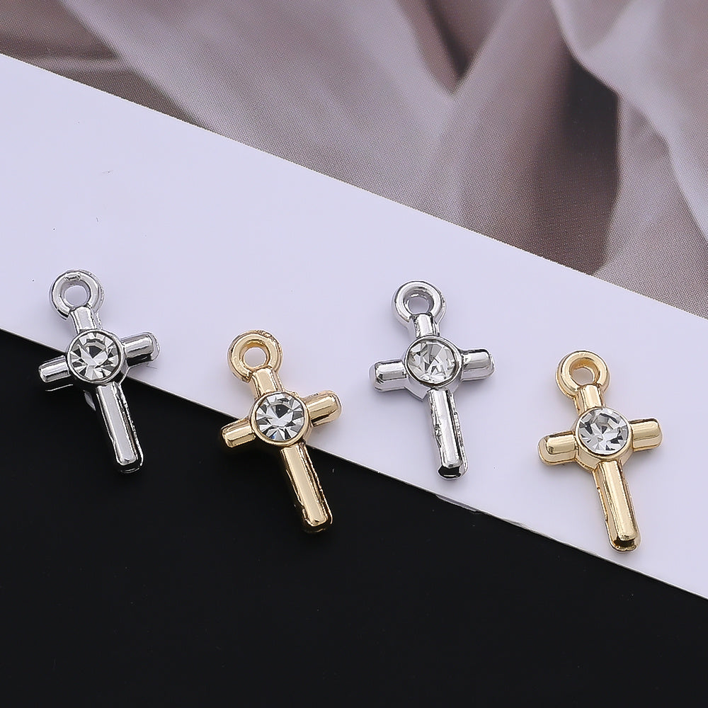 Rhinestone Cross Pendant Charms