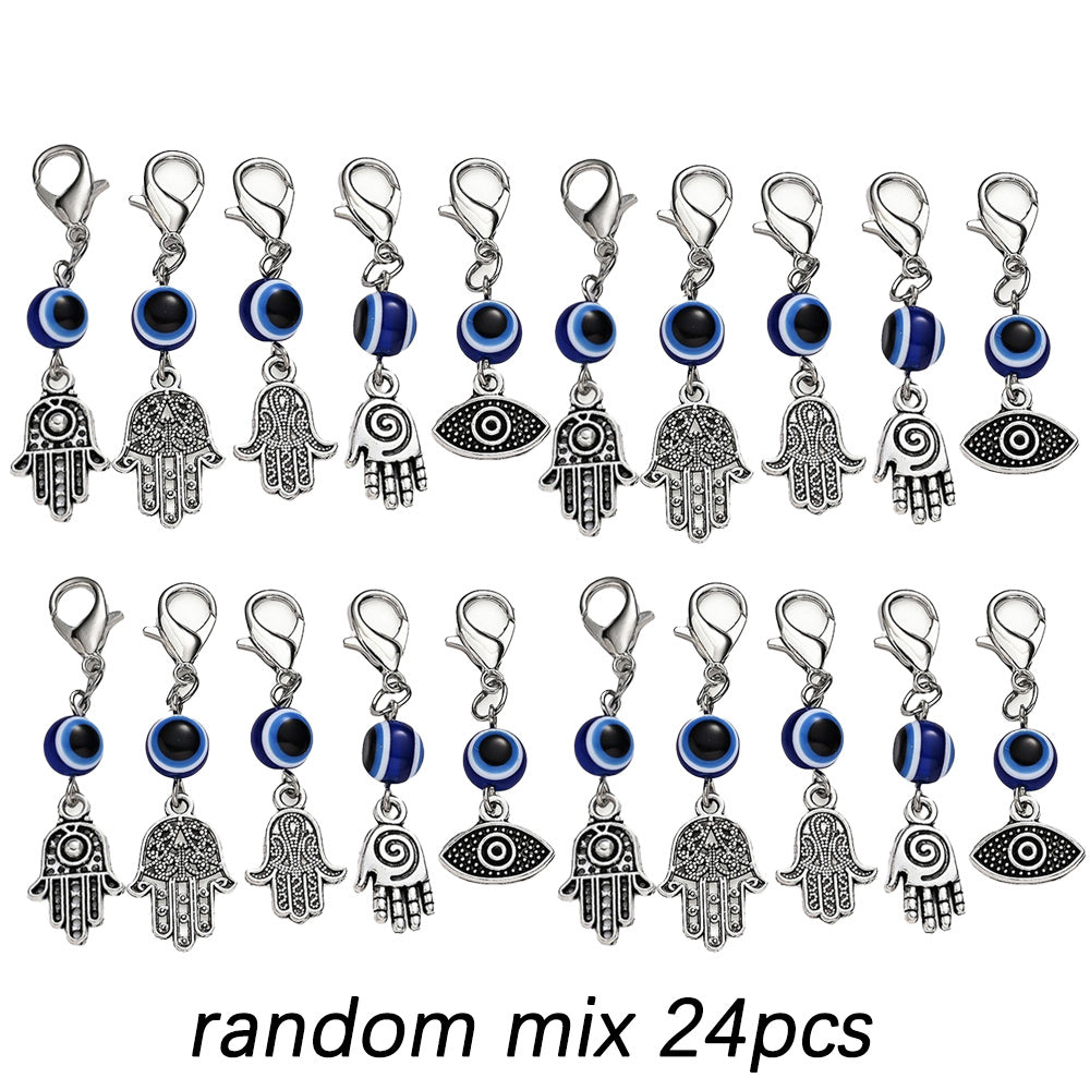 Evil Eye and Hamsa Enamel Pendant Charms