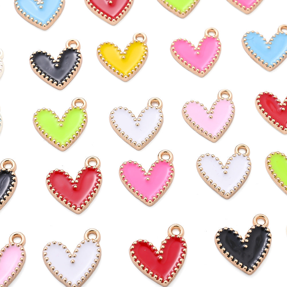 Enamel Heart Pendant Charms