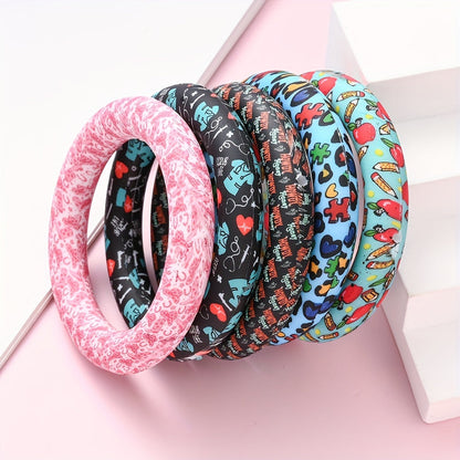 65mm Silicone Colorful Pattern O-Ring FrameBead Loops - DIY Jewelry