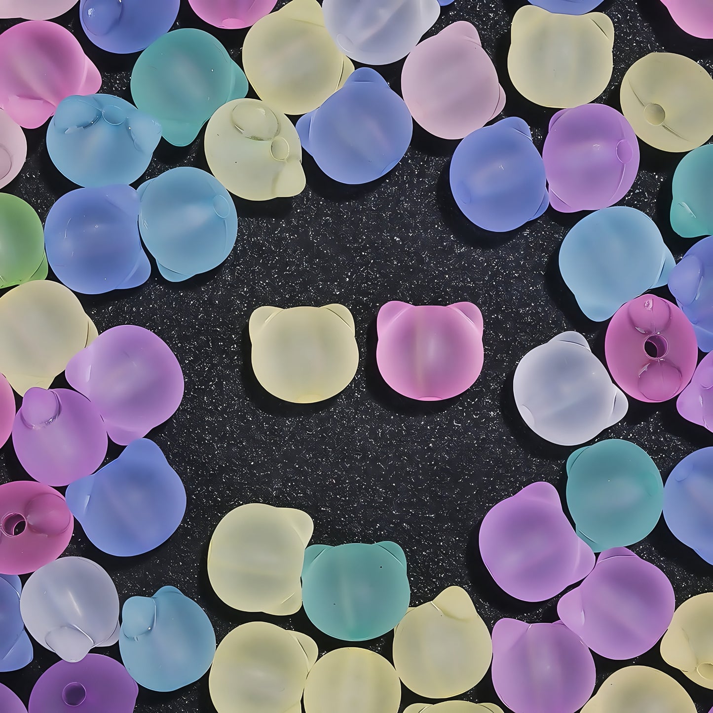 30pcs 12x13mm Cat Head Acrylic Beads