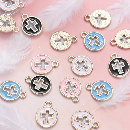 Enamel Cross Pendant Charms