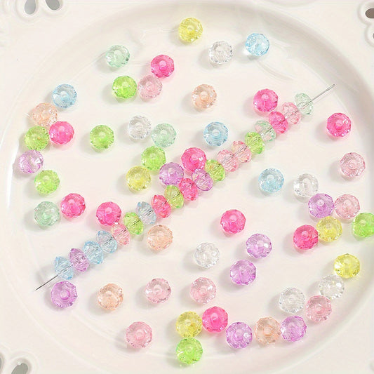 200pcs 8mm Summer Color Transparent Acrylic Beads
