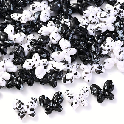 Black and White Butterfly Acrylic Beads