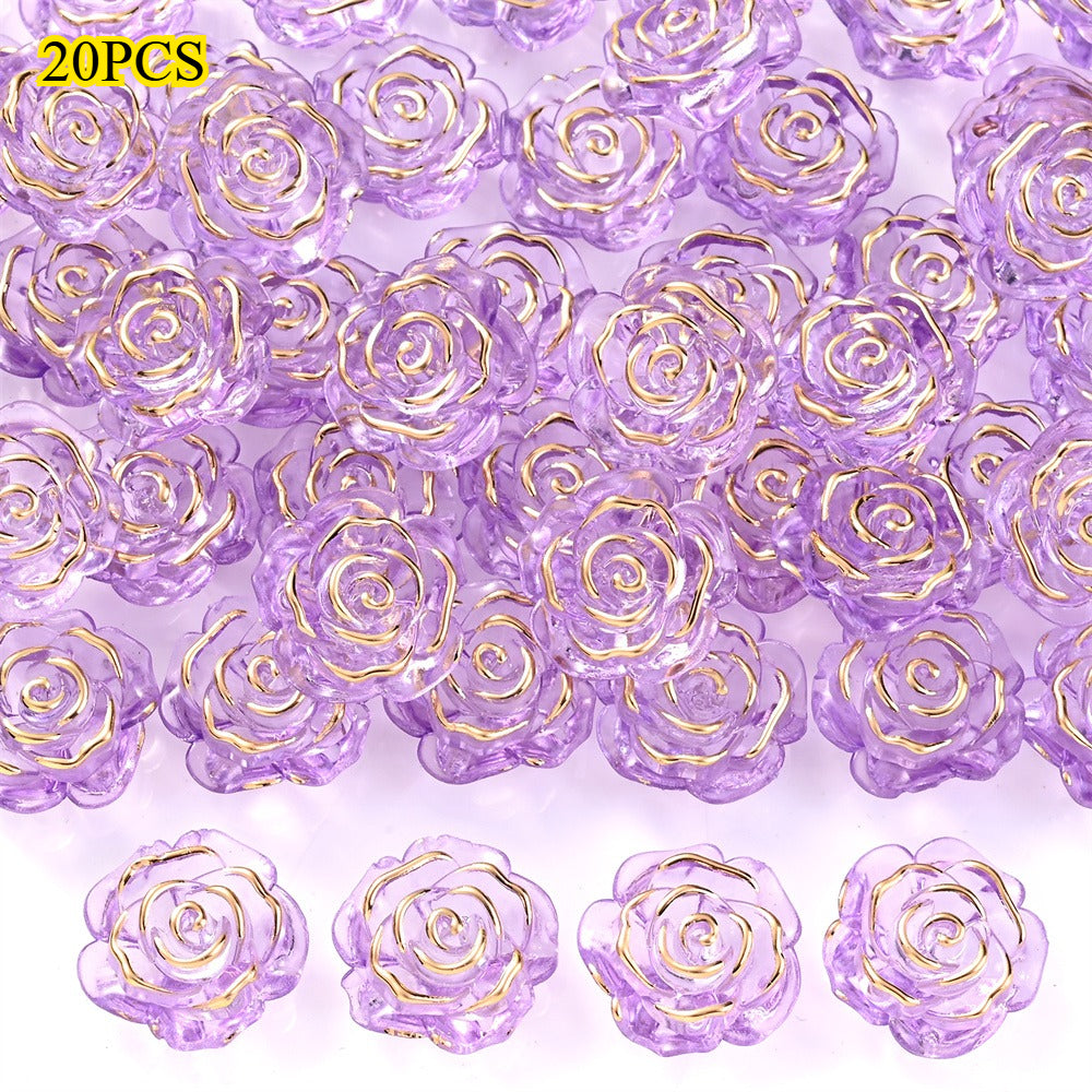 Transparent Camellia Flower Acrylic Beads