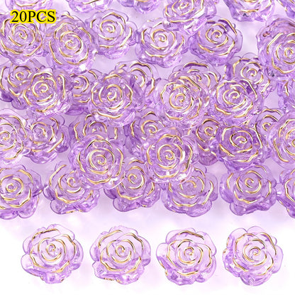 Transparent Camellia Flower Acrylic Beads