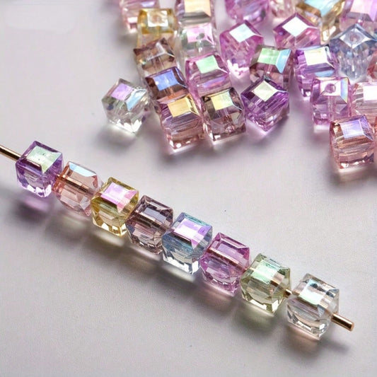 Colorful Acrylic Cube Beads
