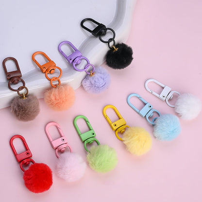 5.5x2 cm Alloy Ribbon Pom-Pom Keychain Charms