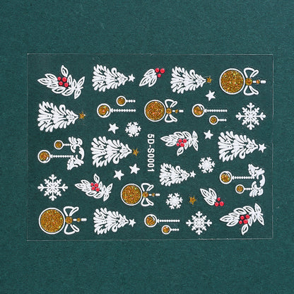 Christmas 5D Embossed Nail Art Stickers