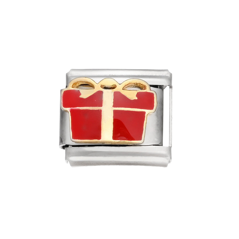 9x10 mm Stainless Steel Birthday Cake Bear Module Charm