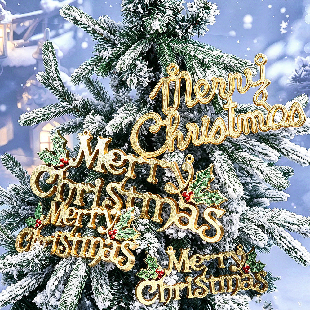 Golden Merry Christmas Letter Pendants