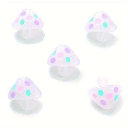 5PCS 17×19mm Luminous Mushroom Acrylic Bead Set
