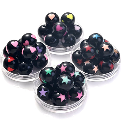 Valentine's Day Star Heart Acrylic Spacer Beads