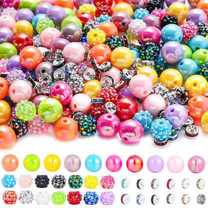 Colorful Resin and Rhinestone Spacer Bead Set