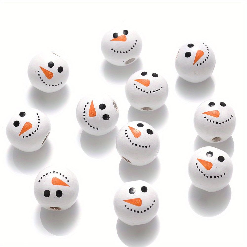Christmas Wooden Santa & Tree Beads