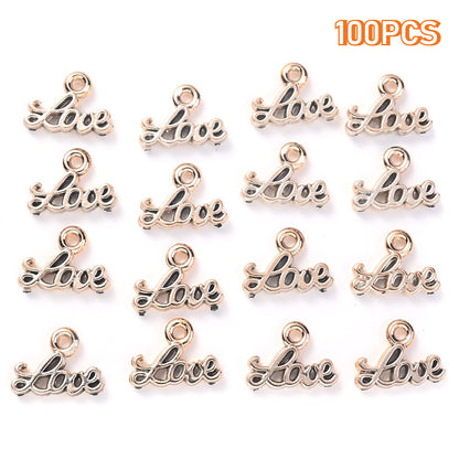100PCS CCB LOVE Letter Pendant Set