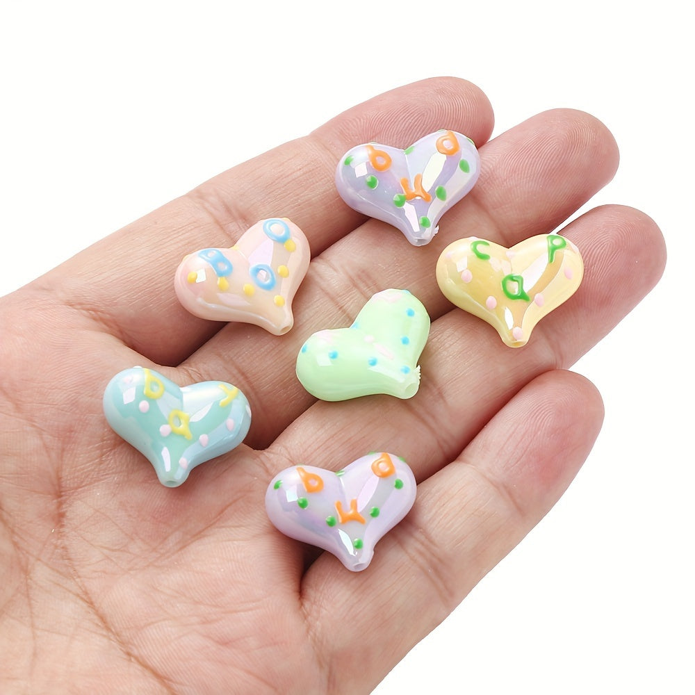 5pcs/set 17x22mm Sweet Heart Acrylic Beads