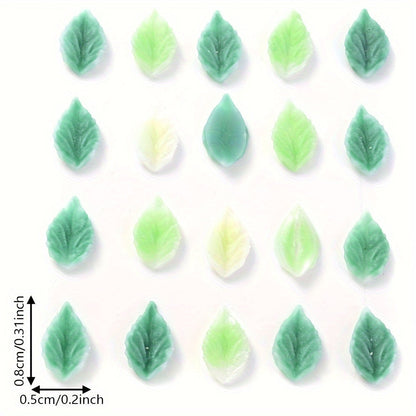 Green Leaf Nail Charms