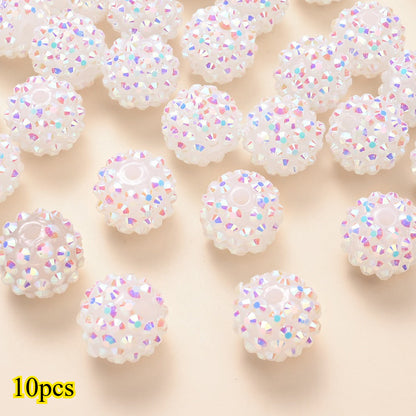 10pcs/set 16mm Random Resin Bayberry Ball Rhinestone Beads