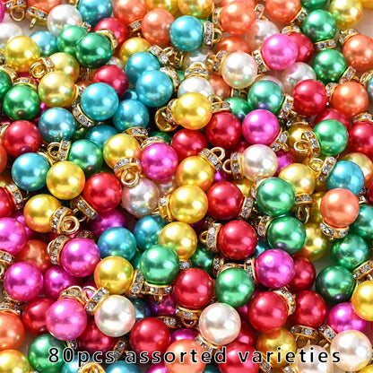 Rhinestone Imitation Pearl Charms