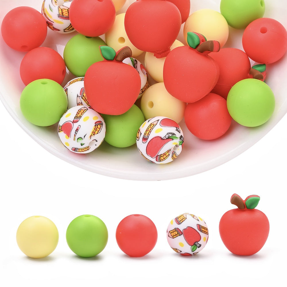 25PCS Fruit Collection Silicone Bead Set