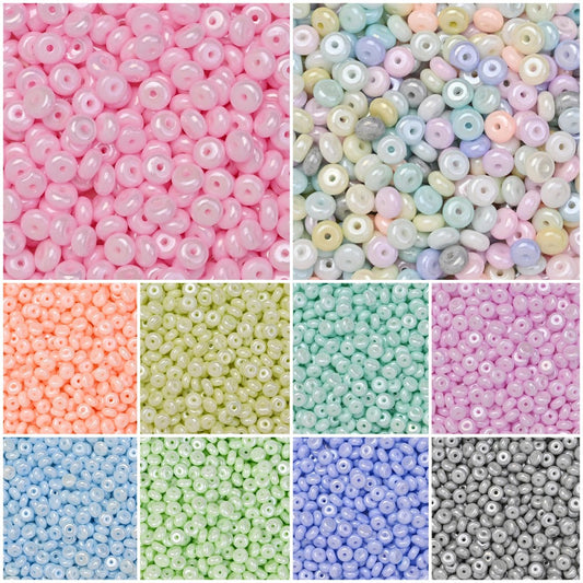 Macaron Flat Round Glass Spacer Beads