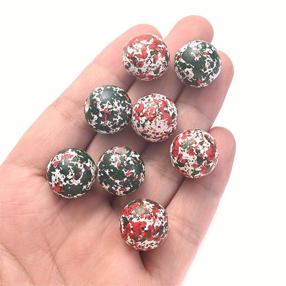 10PCS 16mm Red & Green Wooden Bead Set