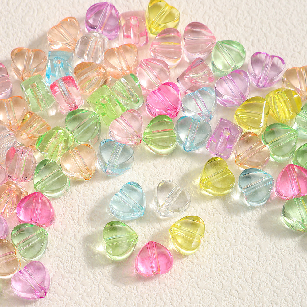 Transparent 3D Love Acrylic Beads