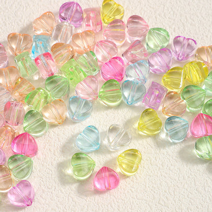Transparent 3D Love Acrylic Beads