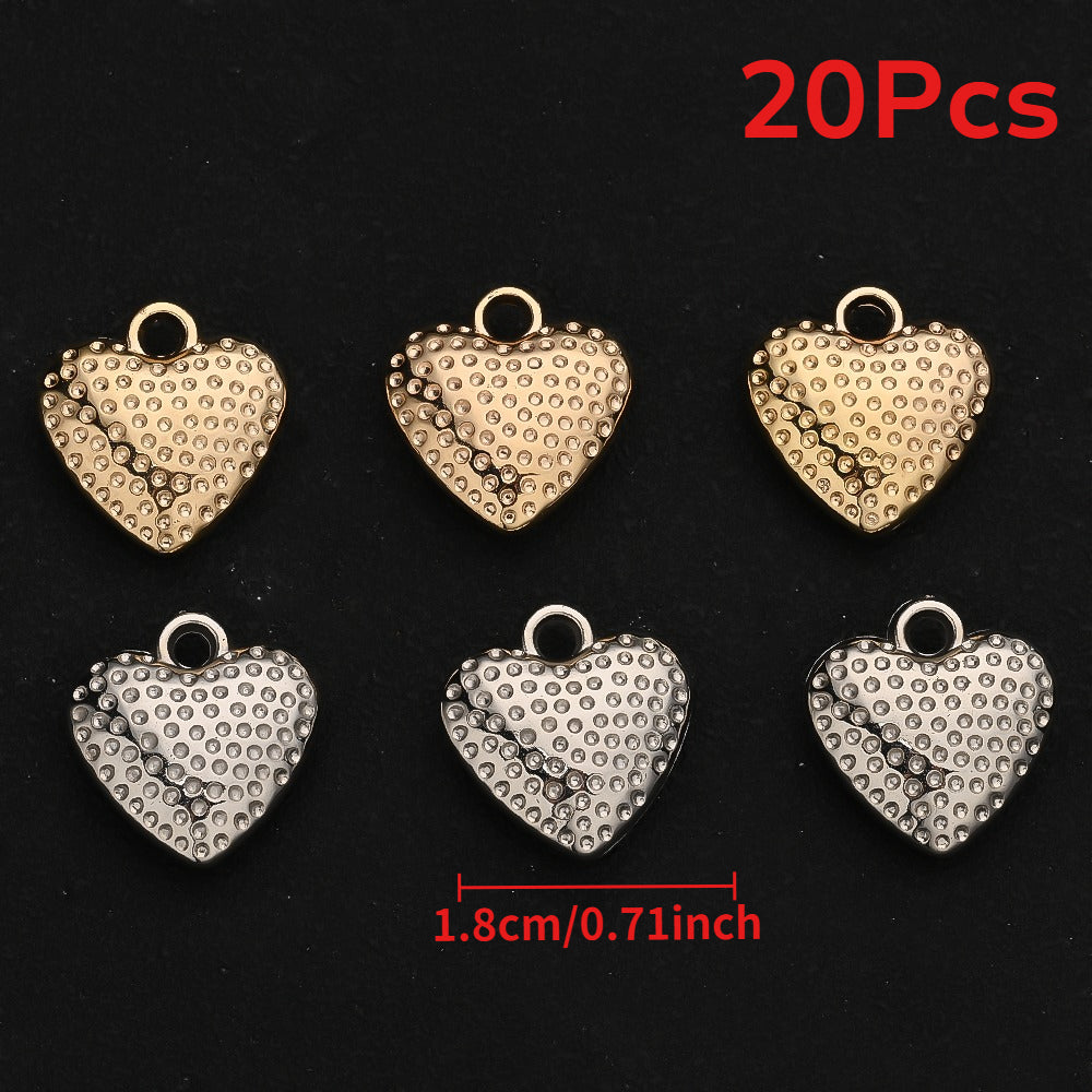 Polka Dot Striped Heart CCB Pendants