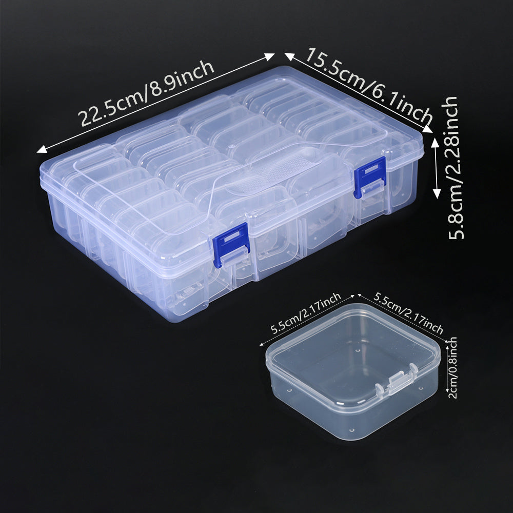 14-Piece Transparent Plastic Jewelry Storage Box Set