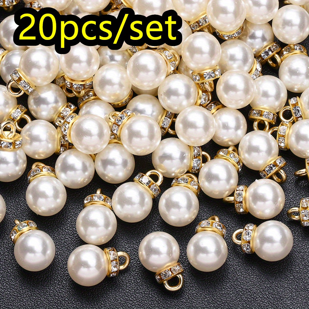 20pcs/set Shiny CCB Christmas Imitation Pearl Pendant Beads