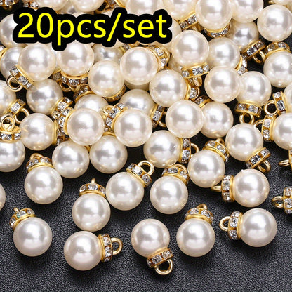 20pcs/set Shiny CCB Christmas Imitation Pearl Pendant Beads