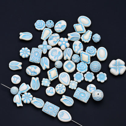 30g/bag Beige Blue Acrylic Decoration Beads
