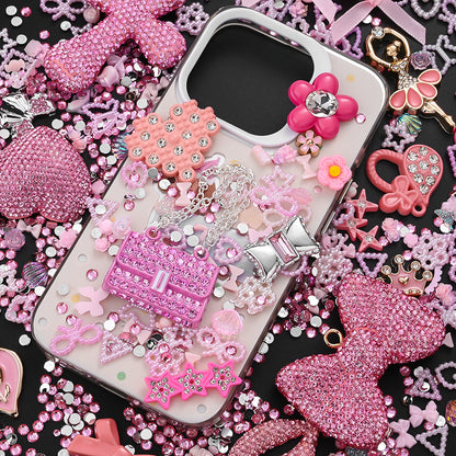 Mixed Pink Rhinestone Flatback Embellishment Set